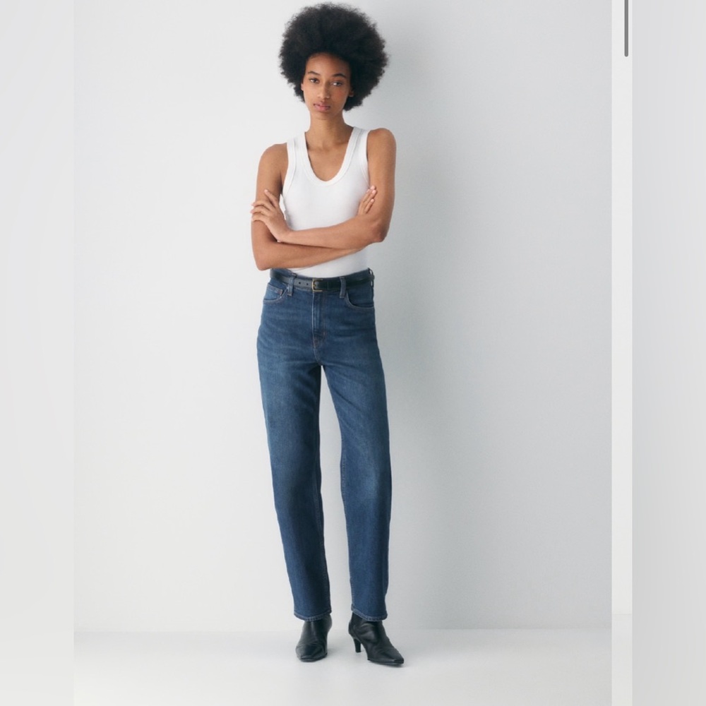 Aritzia Straight Leg Jeans in Dark Blue Denim